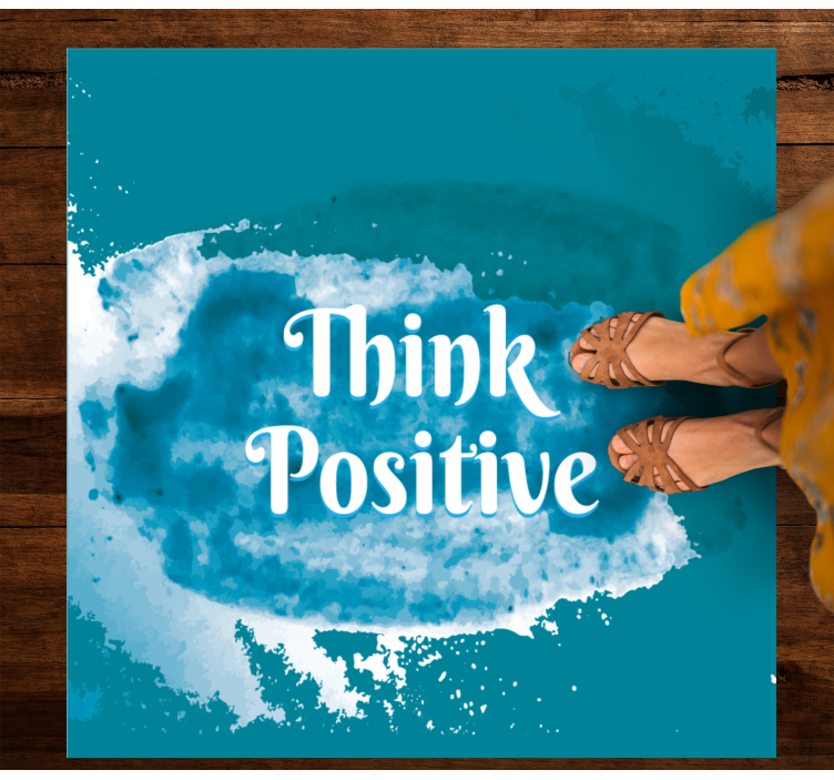 Tapis vinyle citation penser positivement - TenStickers