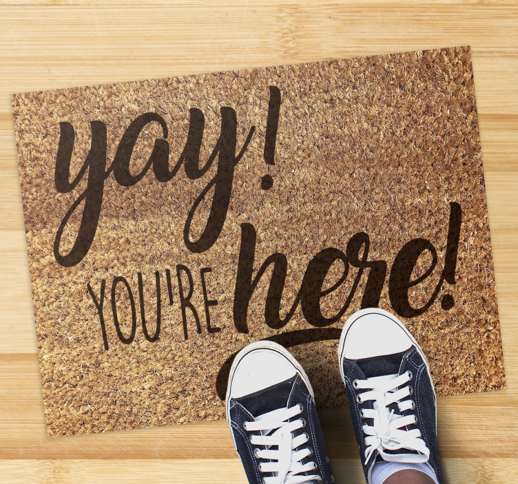 Tapis vinyle entrée phrase de bienvenue chaleureuse - TenStickers