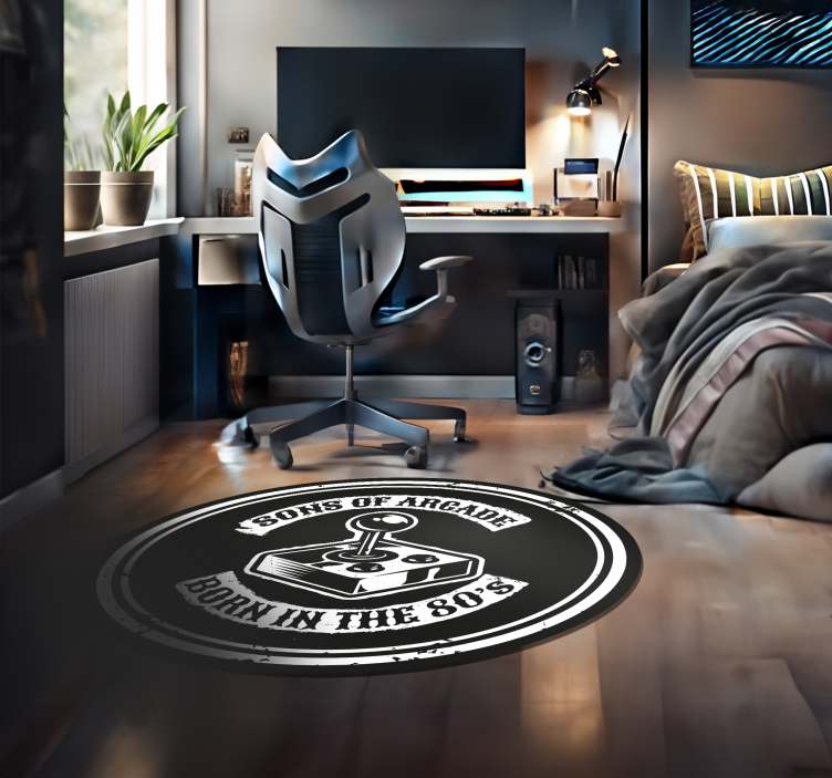 Tapis vinyle citation Sons of Arcade motif manette rétro - TenStickers