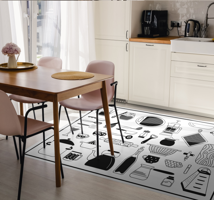 Tapis vinyle cuisine collection d'icônes culinaires - TenStickers