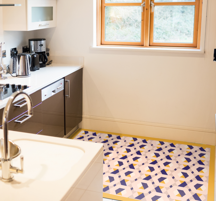 Tapis vinyle cuisine concept géométrique dynamique - TenStickers