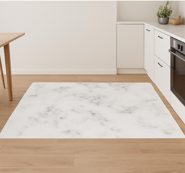 Tapis vinyle cuisine design marbre simple - TenStickers