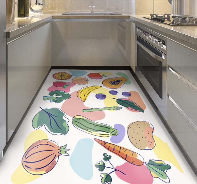 Tapis vinyle cuisine illustration de fruits colorés - TenStickers