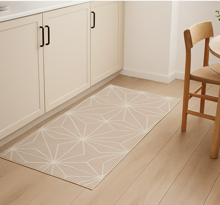 Tapis vinyle cuisine motif étoiles beige - TenStickers