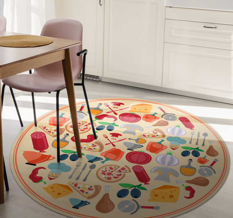 Tapis vinyle cuisine motifs culinaires - TenStickers