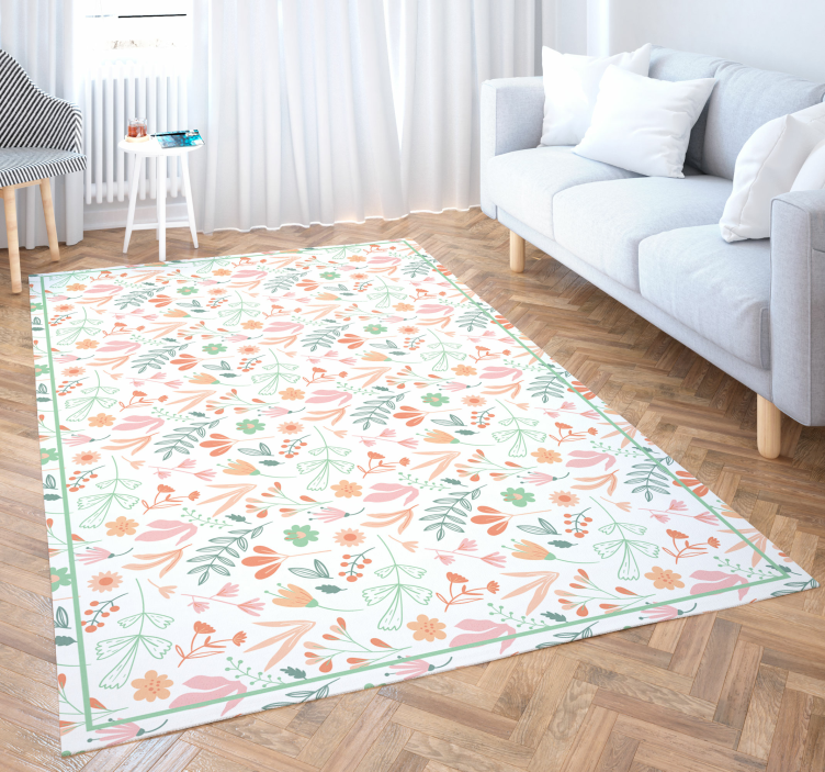 Tapis vinyle délicates fleurs des champs - TenStickers