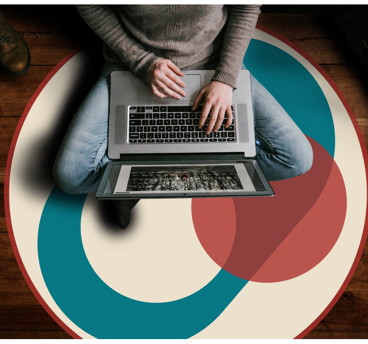 Tapis vinyle design moderne cercles en harmonie - TenStickers