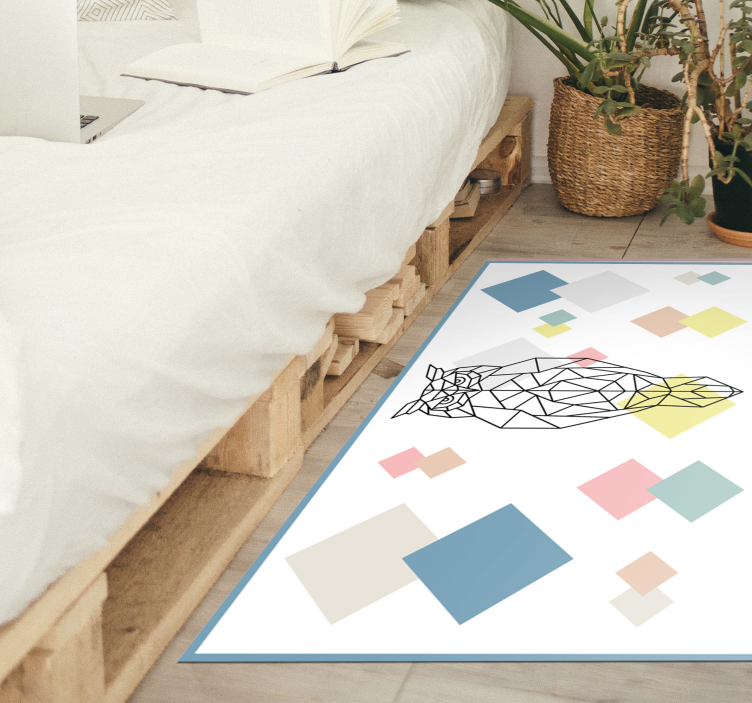 Tapis vinyle design moderne forme de hibou en origami - TenStickers