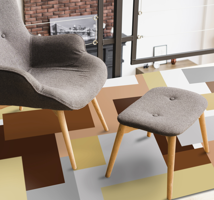 Tapis vinyle design moderne motifs géométriques abstraits - TenStickers