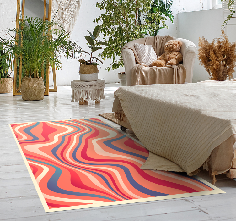 Tapis vinyle design moderne palette de couleurs ondulées - TenStickers