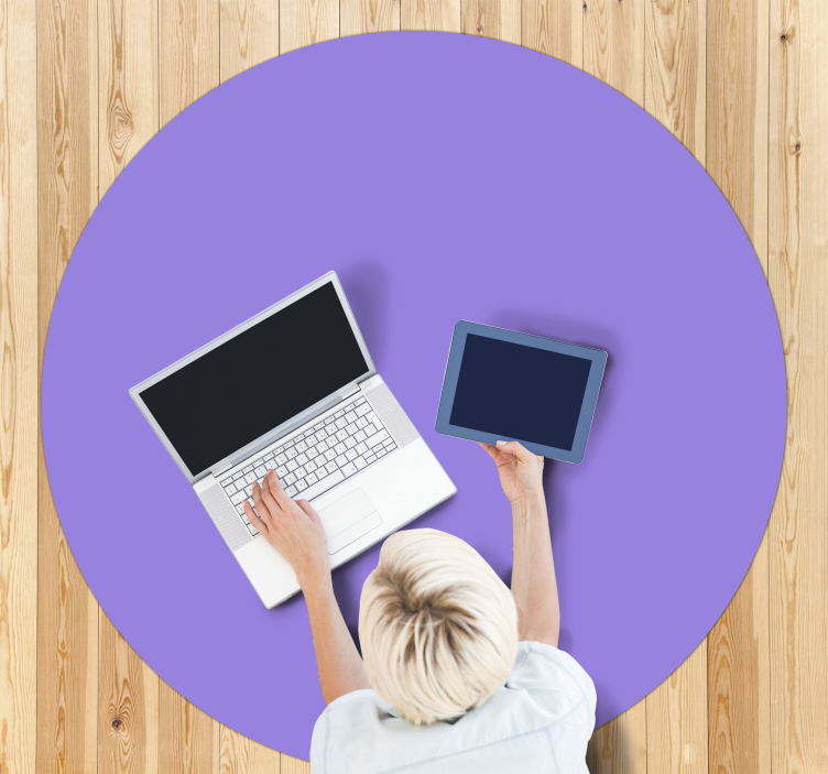 Tapis vinyle design moderne surface circulaire violette - TenStickers