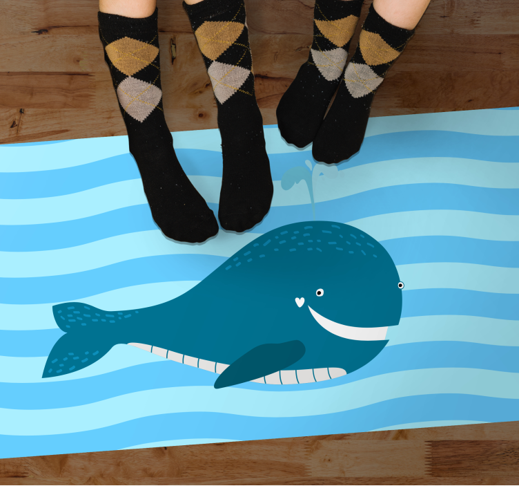 Tapis vinyle enfant baleine bleue - TenStickers