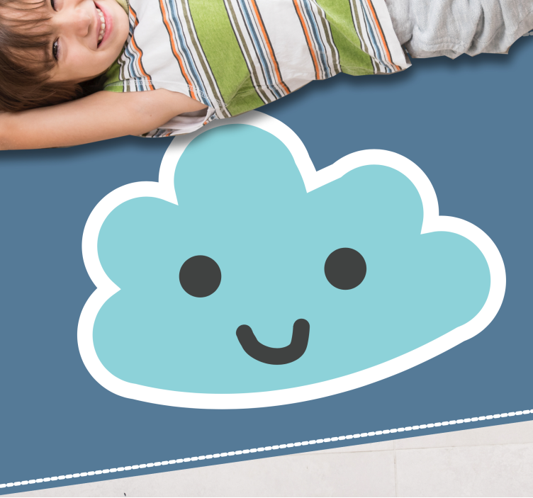 Tapis vinyle pour enfants conception de nuage souriant - TenStickers