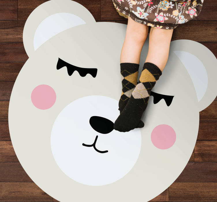 Tapis vinyle enfant visage d'ours - TenStickers