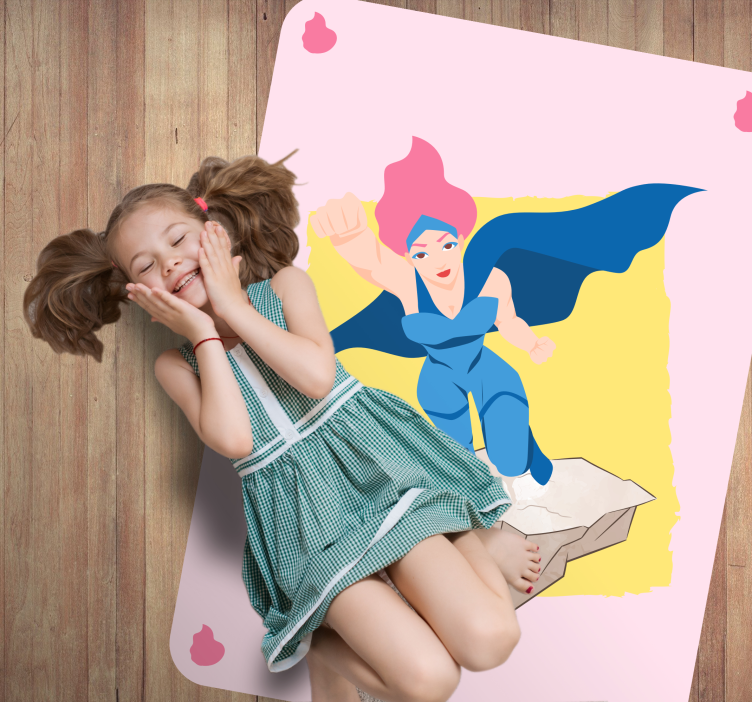 Tapis vinyle pour enfants images d'aventure de super-héros - TenStickers