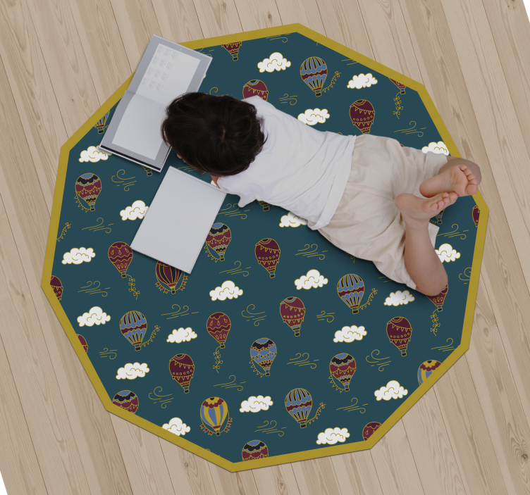 Tapis vinyle pour enfants montgolfières - TenStickers
