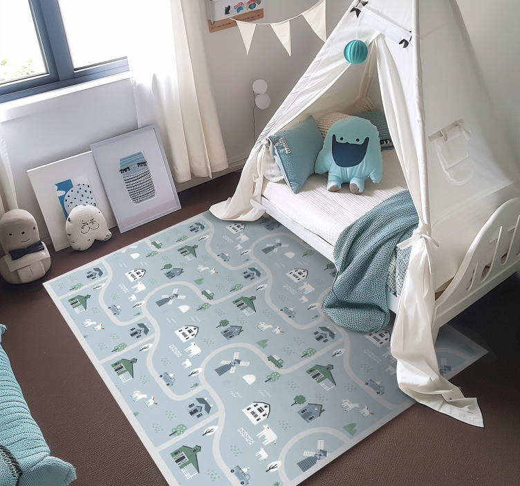 Tapis vinyle pour enfants thème de la ferme ludique - TenStickers