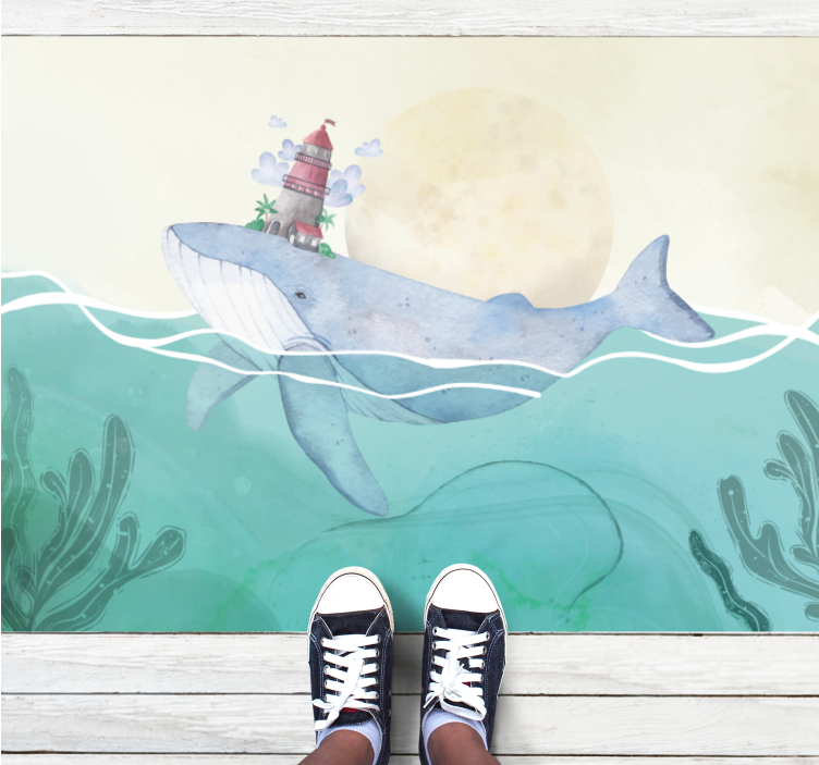 Tapis vinyle pour enfants vie océanique fantaisiste - TenStickers