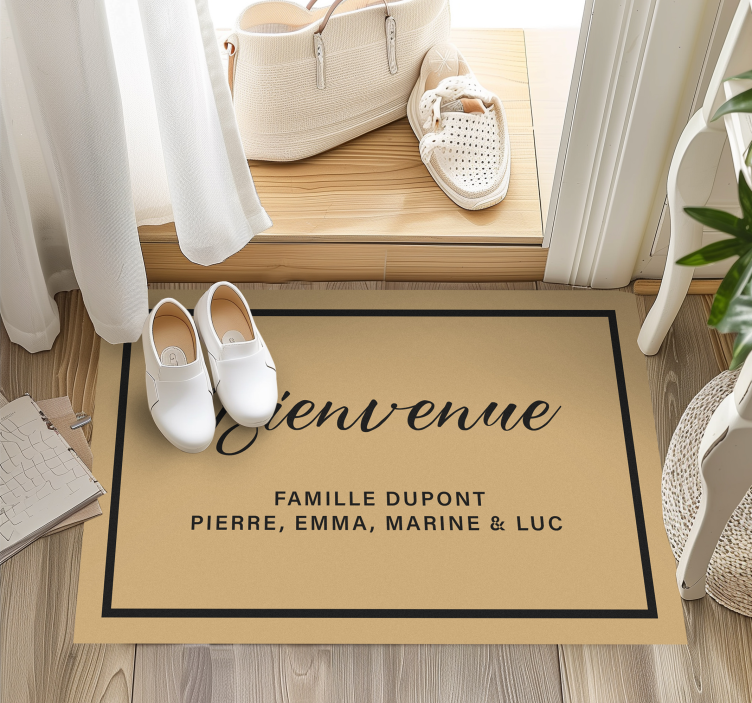 Tapis vinyle entrée bienvenue nom personnalisé - TenStickers