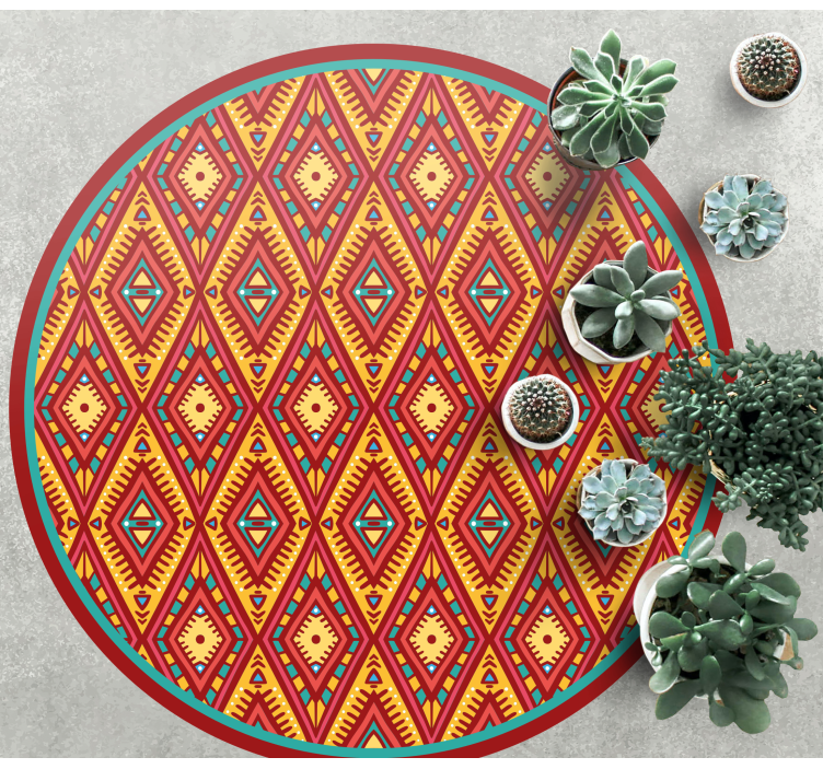 Tapis vinyle éthnique élément tribal géométrique - TenStickers