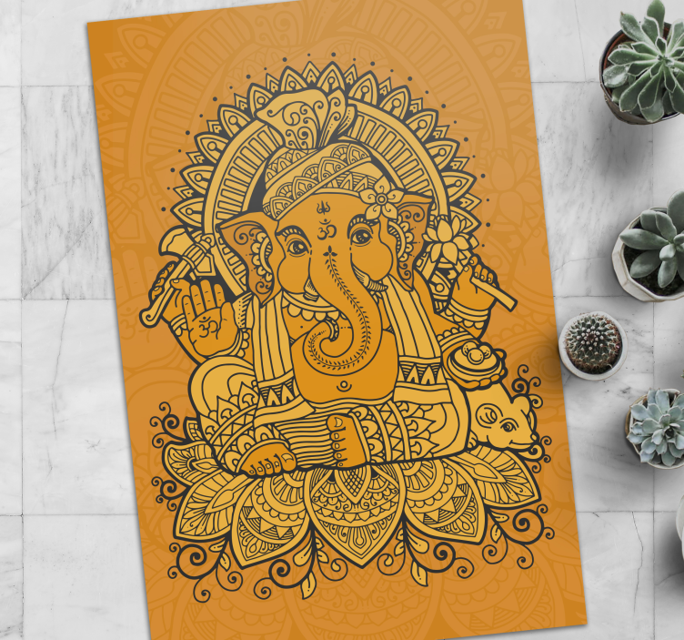 Tapis vinyle éthnique illustration de ganesh - TenStickers