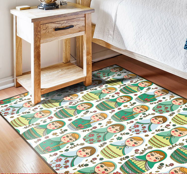 Tapis vinyle chambre motif de poupée russe - TenStickers