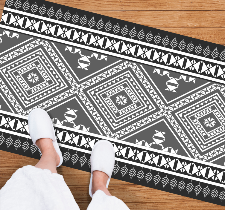 Tapis vinyle éthnique motif géométrique chic - TenStickers