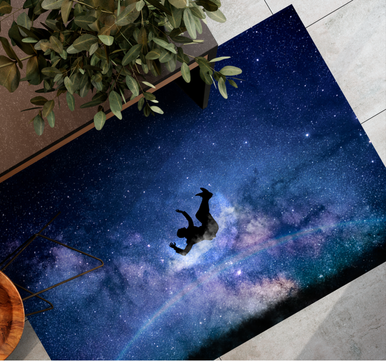 Tapis vinyle étoile chute à travers le cosmos - TenStickers