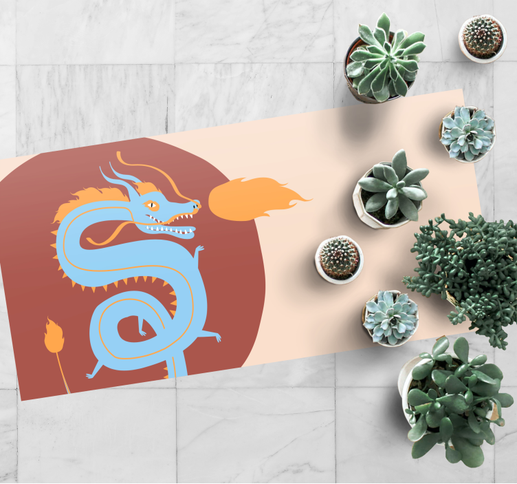 Tapis vinyle éthnique esprit du dragon - TenStickers