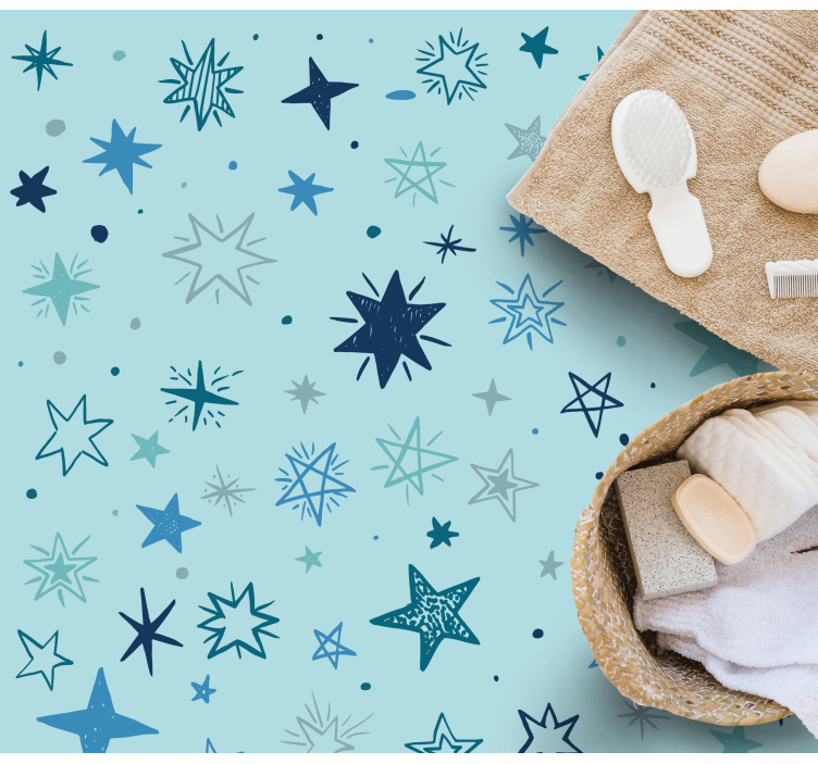 Tapis vinyle étoile motif nuit bleue - TenStickers