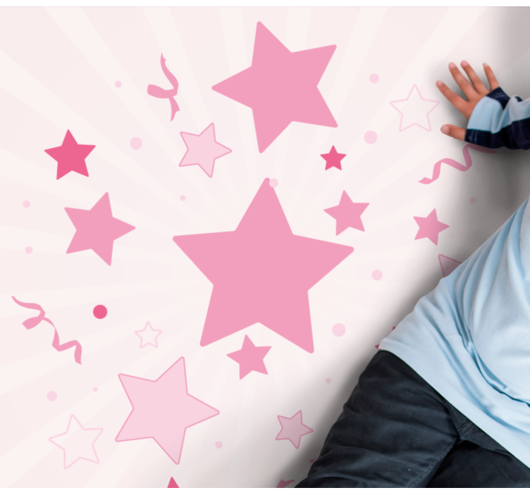 Tapis vinyle étoile motif festif rose - TenStickers