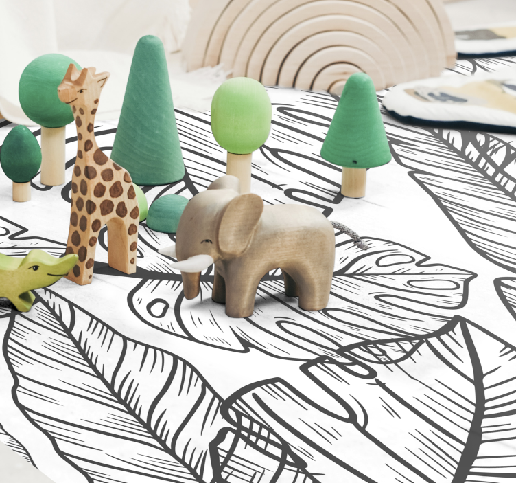 Tapis vinyle bébé thème de la jungle feuillue - TenStickers