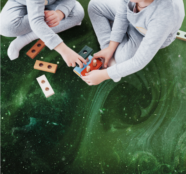 Tapis vinyle étoile tourbillon vert cosmique - TenStickers