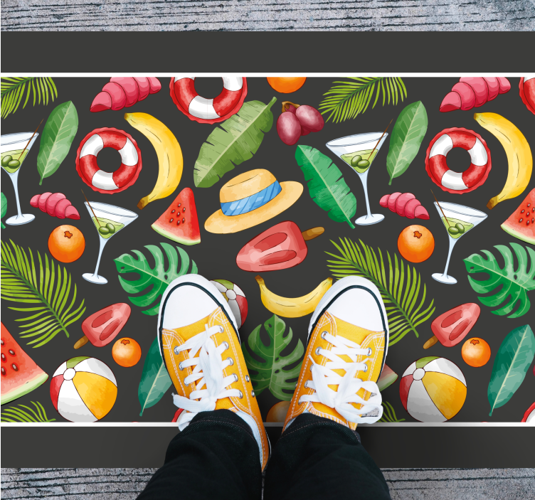 Tapis vinyle événements ambiance estivale tropicale - TenStickers