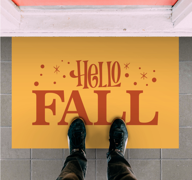 Tapis vinyle citation bienvenue aux vibrations d'automne - TenStickers