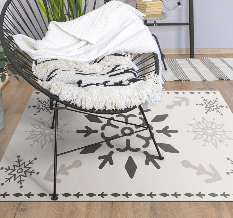 Tapis vinyle noël motif géométrique de flocon de neige - TenStickers