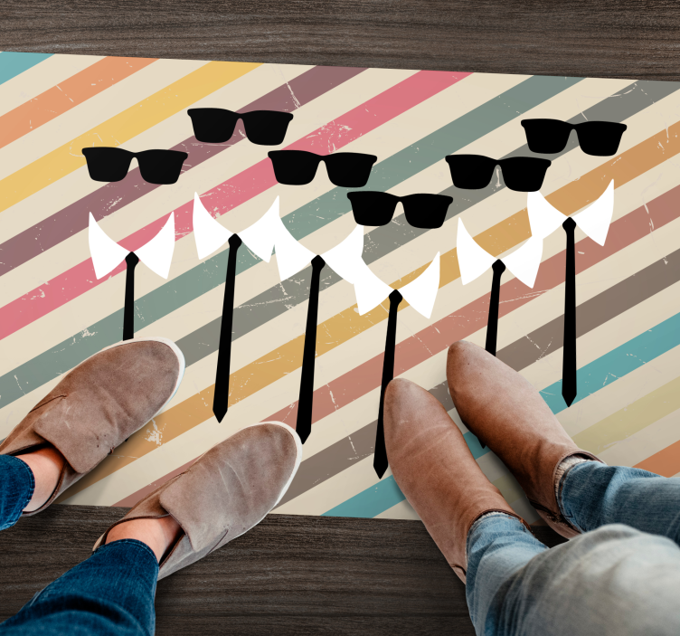 Tapis vinyle rayures tenue de groupe élégante - TenStickers