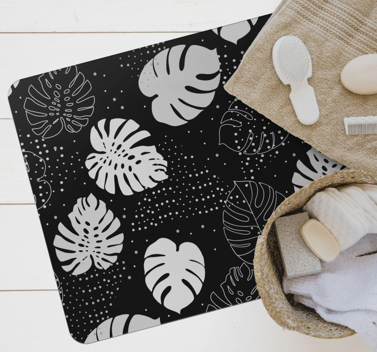 Tapis vinyle plantes botanique monochrome - TenStickers