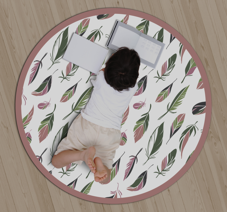 Tapis vinyle plantes cercle à motifs botaniques - TenStickers