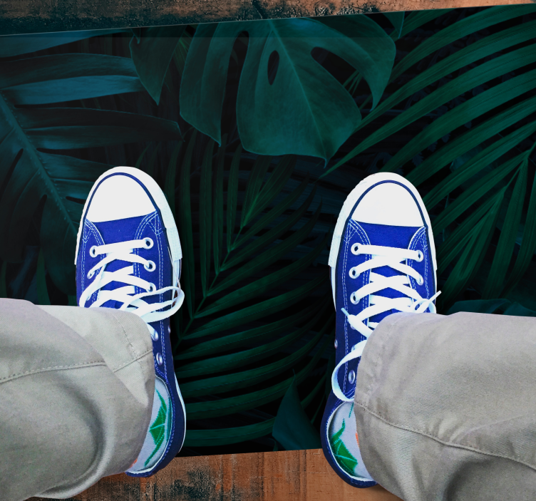 Tapis vinyle plantes feuillage tropical - TenStickers