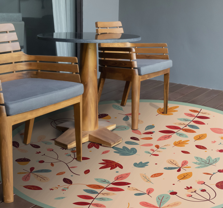 Tapis vinyle plantes motif de feuillage automnal - TenStickers