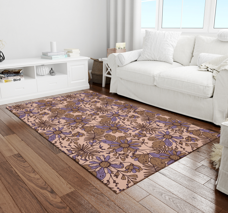 Tapis vinyle plantes motif floral botanique - TenStickers