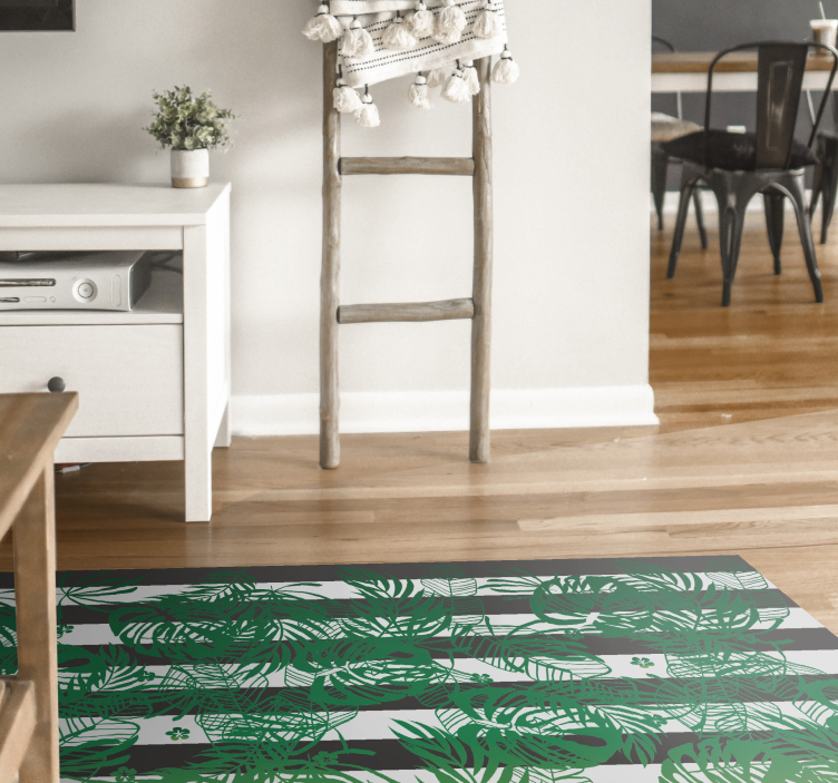 Tapis vinyle plantes motifs de feuilles tropicales - TenStickers
