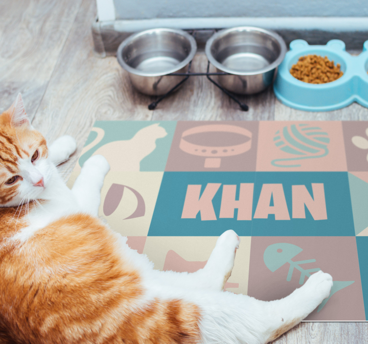 Tapis vinyle animal Chat personnalisé - TenStickers
