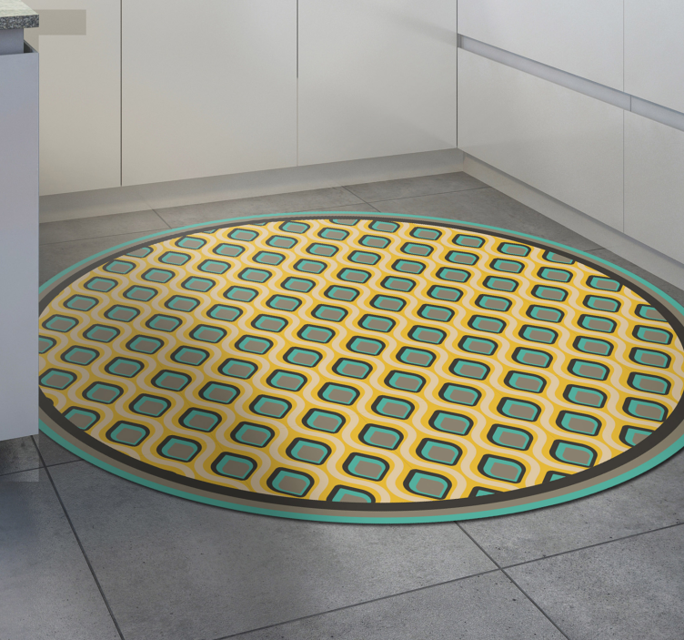 Tapis vinyle cuisine modèle mod du milieu du siècle - TenStickers