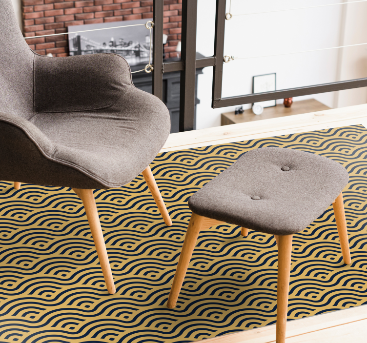 Tapis vinyle géométrique aspect à motifs ondulés - TenStickers