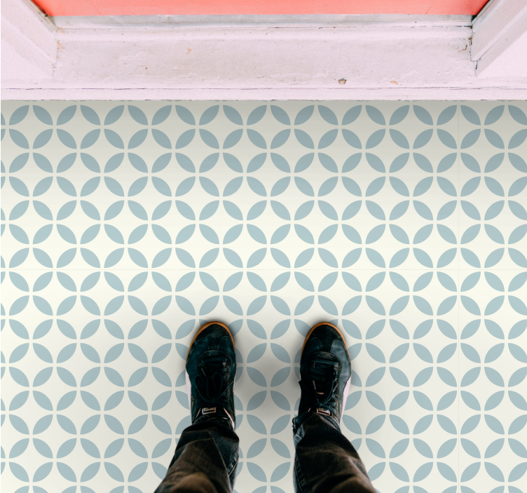 Tapis vinyle carreaux de ciment motif circulaire - TenStickers