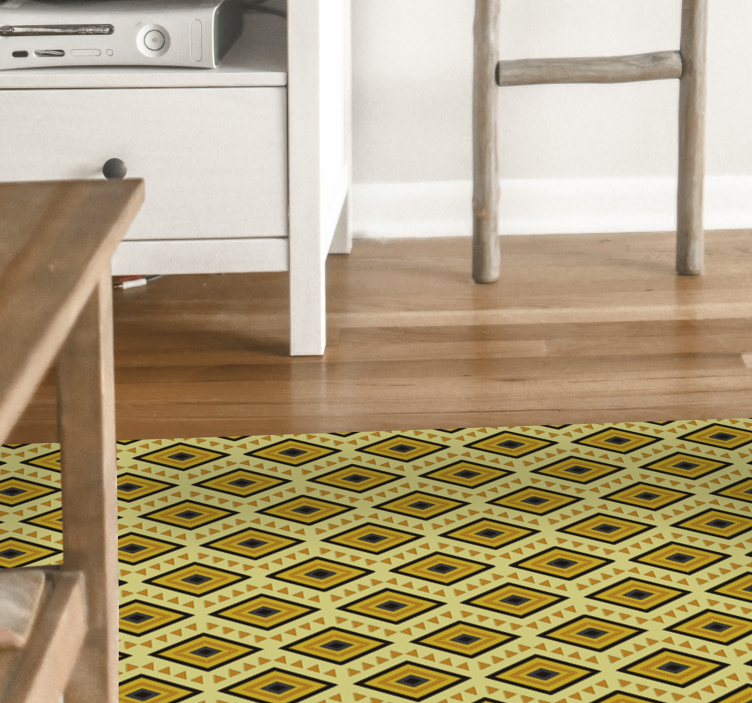 Tapis vinyle géométrique carrés à motifs géométriques - TenStickers