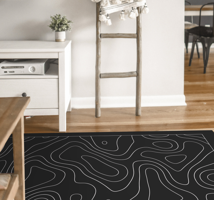 Tapis vinyle géométrique contours abstraits - TenStickers
