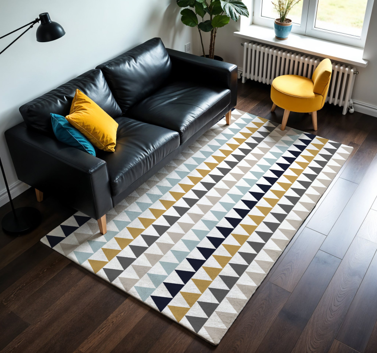 Tapis vinyle géométrique effets de motifs triangulaires - TenStickers